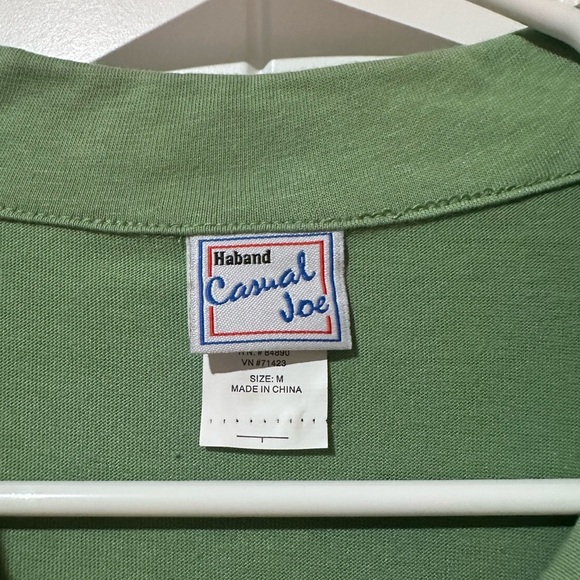 Haband Green and Blue Polo Shirt with Color-Block Design - Picture 3 of 3